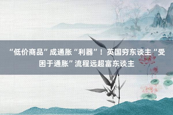 “低价商品”成通胀“利器”！英国穷东谈主“受困于通胀”流程远超富东谈主